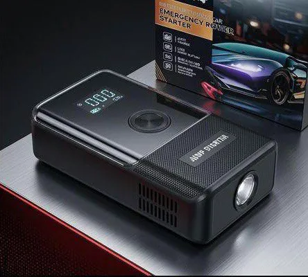Jump starter battery and tire