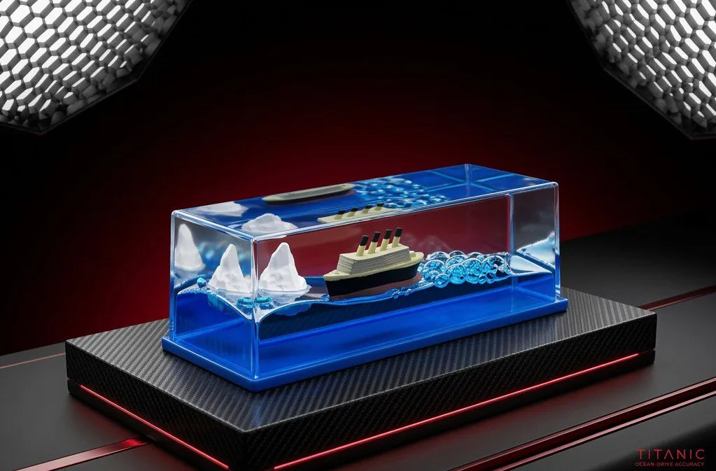 Blue fluid drift bottle